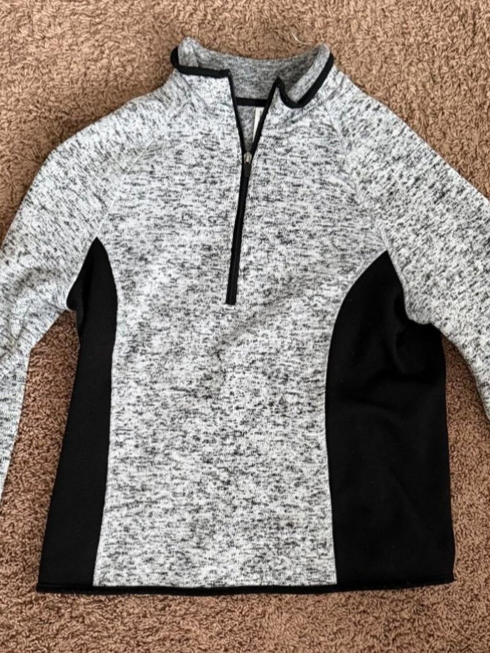 ExerTek Gray and Black Quarter Zip Sweatshirt, Size L